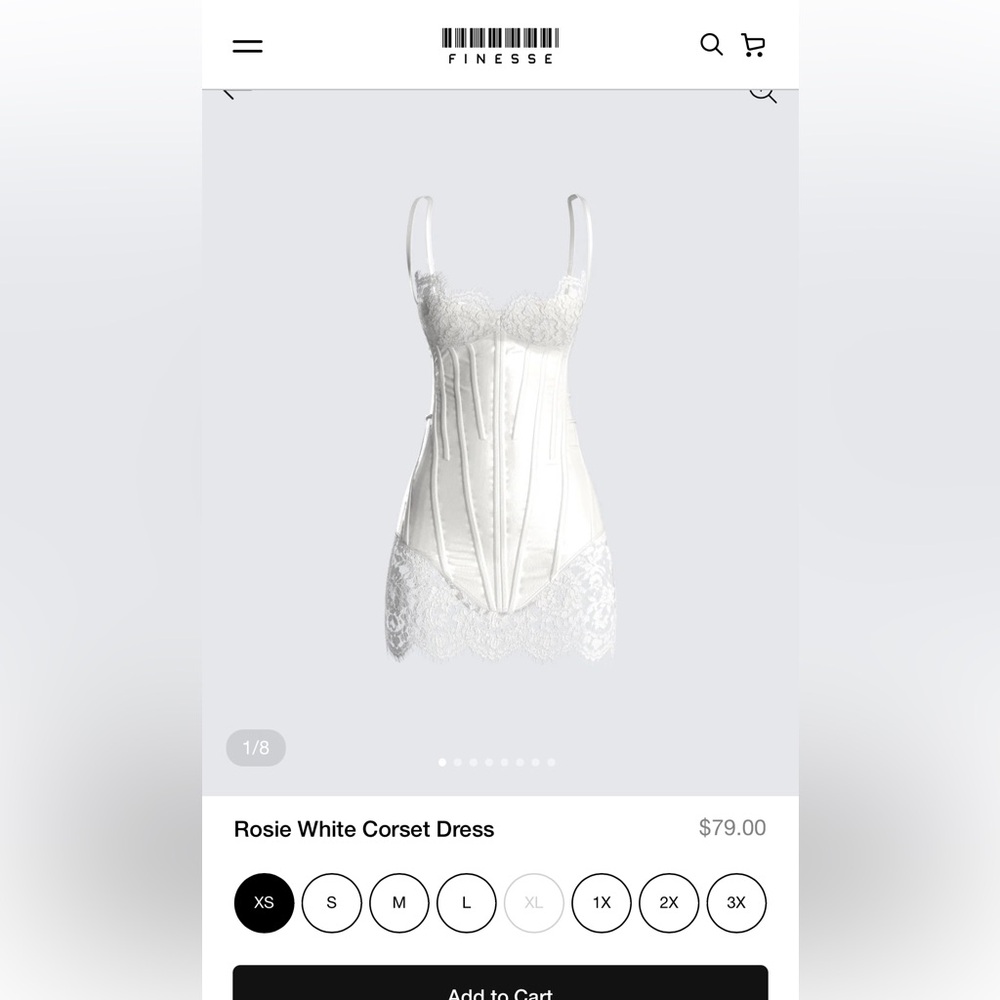 Rosie White Lace Corset Dress by Finesse